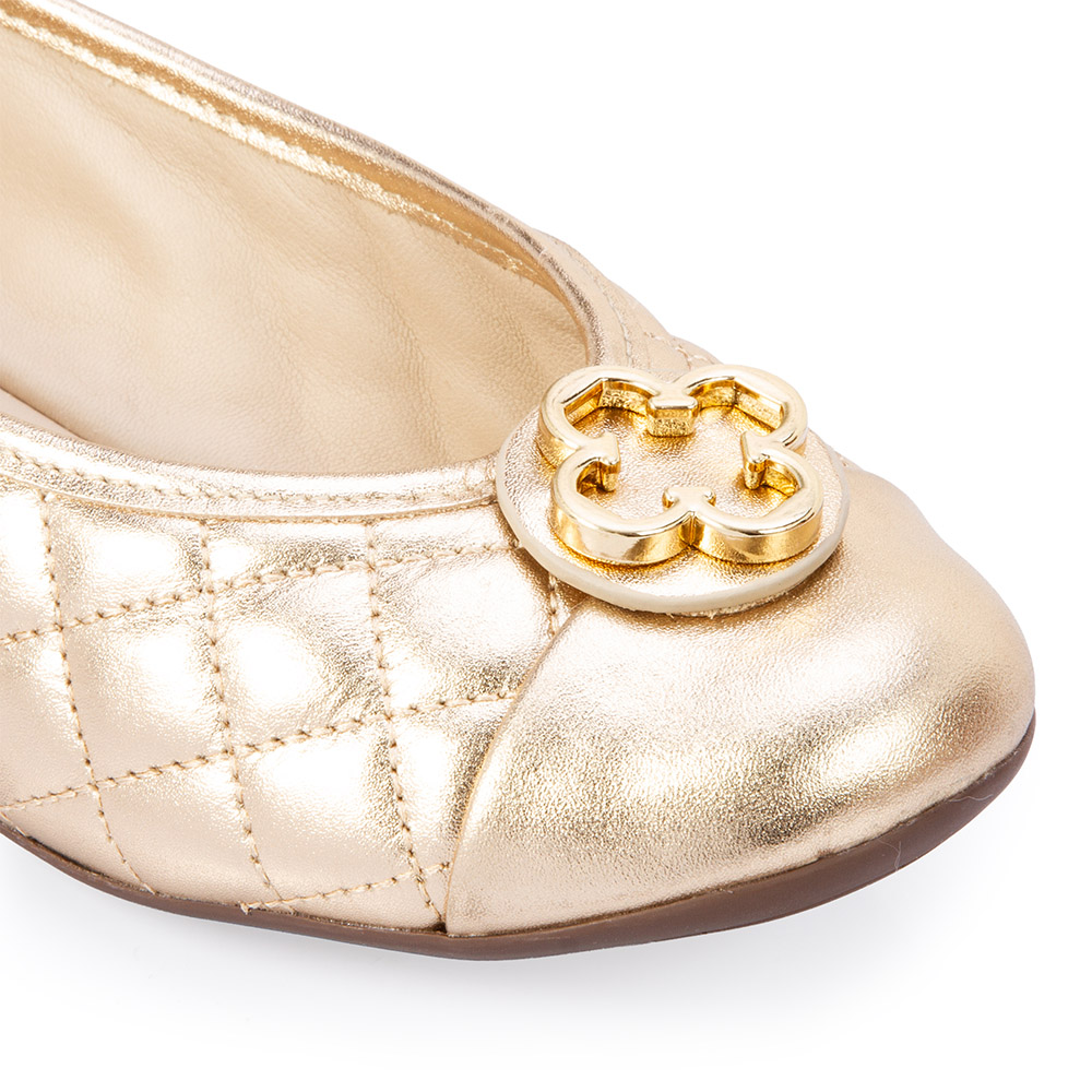 SAPATILHA CATHERINE VINTAGE DOURADA DE COURO MATELASS&Ecirc; image number 2