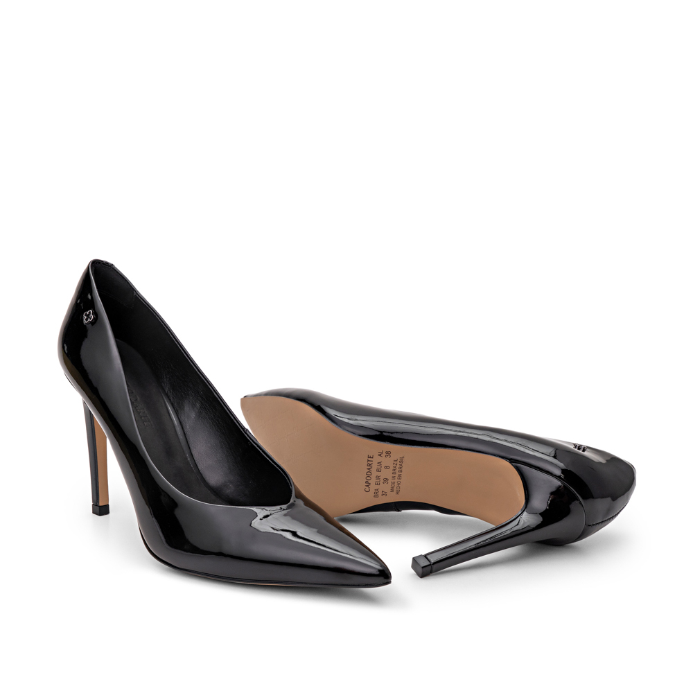SCARPIN SALTO ALTO PRETO VERNIZ image number 3