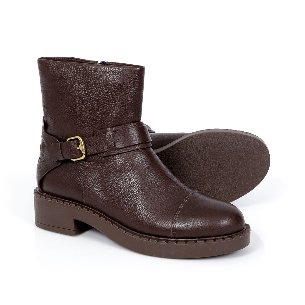 BOTA CANO CURTO DE MARROM DE COURO TOBACCO image number 4