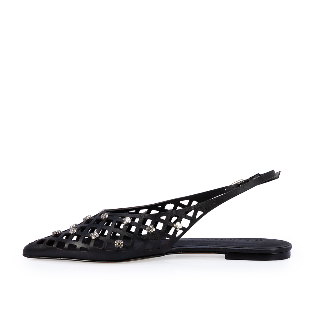 SAPATILHA SLINGBACK PRETA DE COURO image number 2