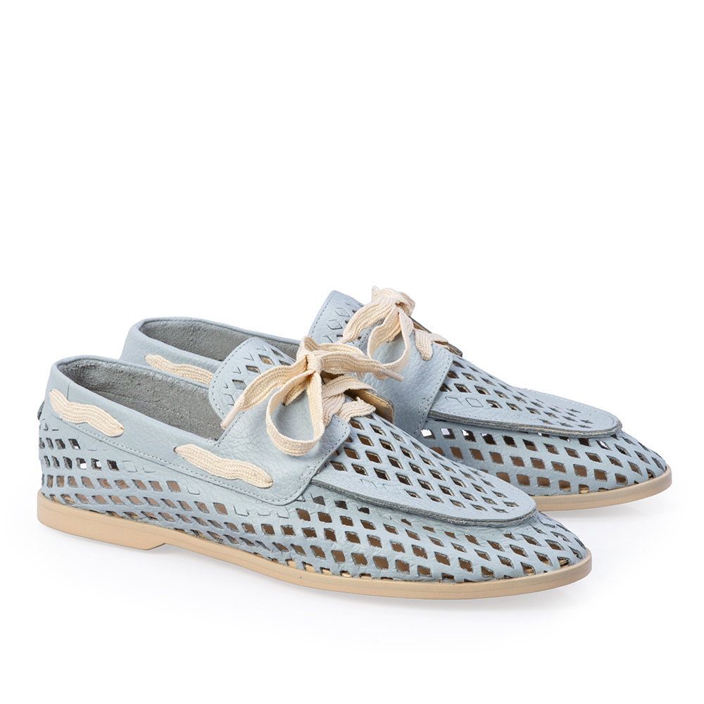 LOAFER MOCASSIM AZUL COURO VAZADO image number 1