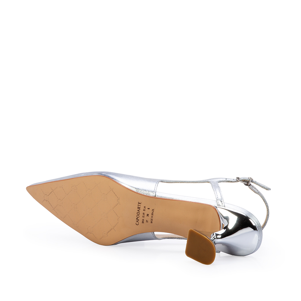SCARPIN SLINGBACK PRATA DE COURO image number 3