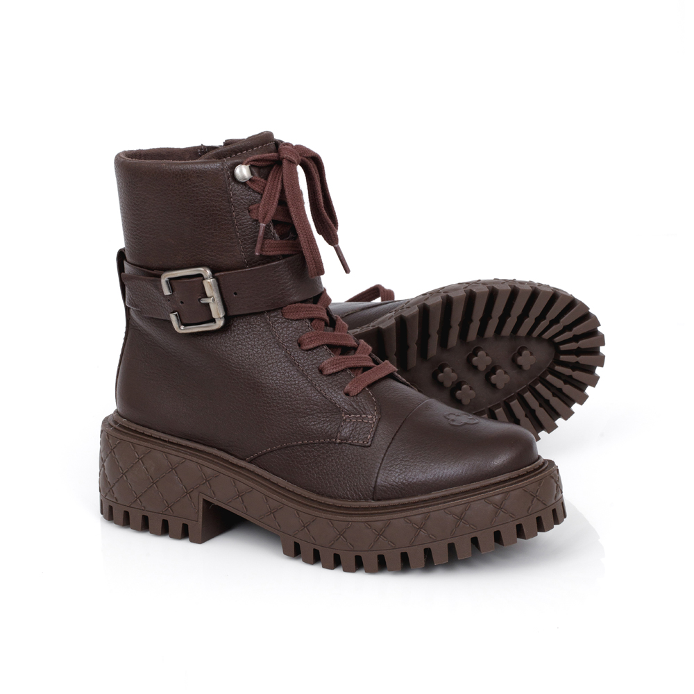 BOTA COTURNO DE COURO MARROM TRATORADA image number 3