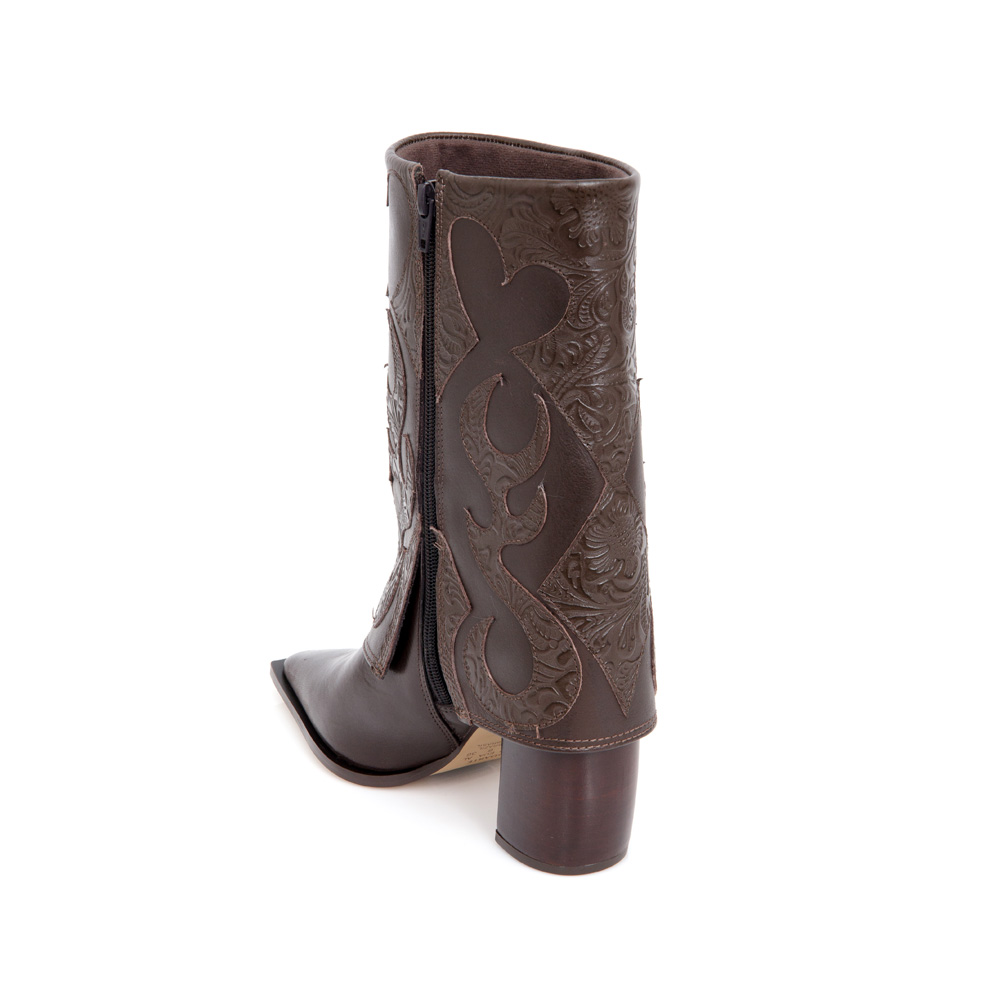 BOTA WESTERN CANO M&Eacute;DIO DE COURO MARROM TOBACCO image number 2