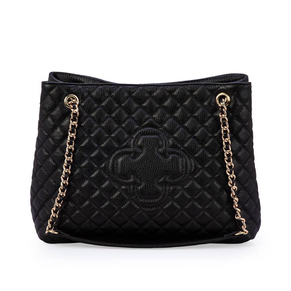 BOLSA HOBO PRETA DE COURO MATELASS&Ecirc; CARINA image number 1