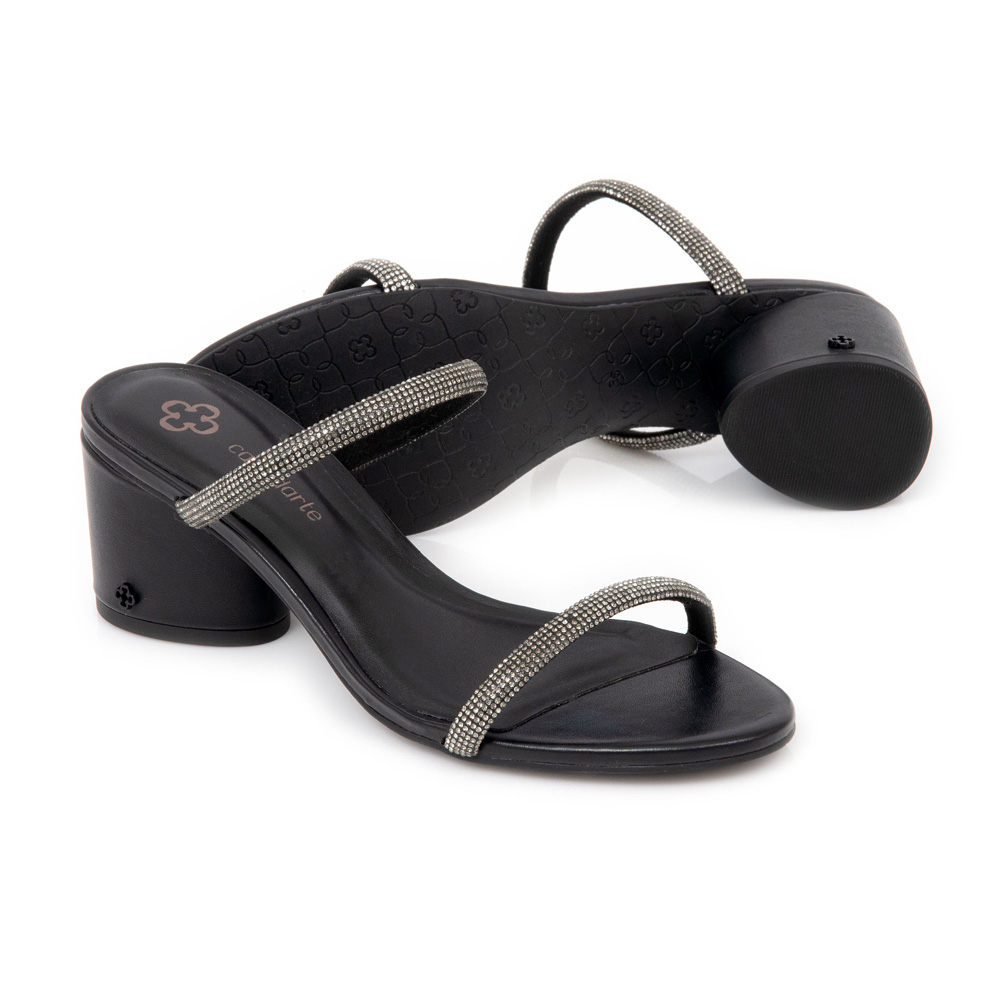 MULE SALTO BLOCO PRETA STRASS image number 3