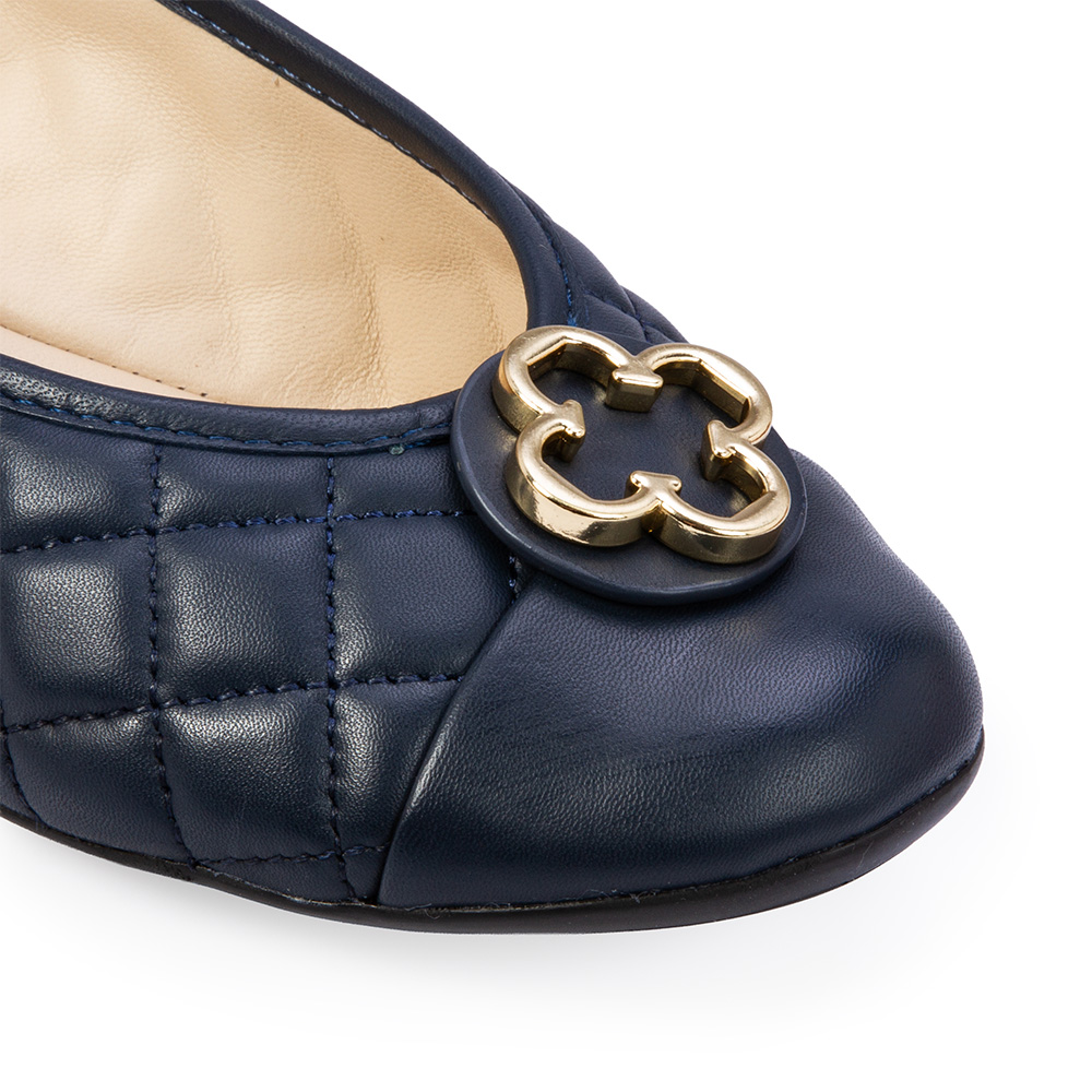 SAPATILHA CATHERINE VINTAGE DE COURO MARINHO AZZURRO MATELASS&Ecirc; image number 2