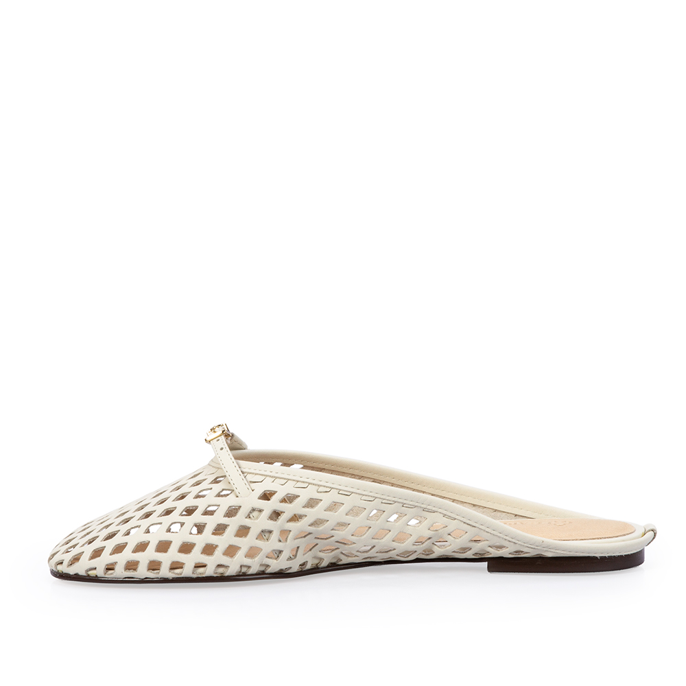 MULE BRANCA DUNA DE COURO VAZADO image number 2