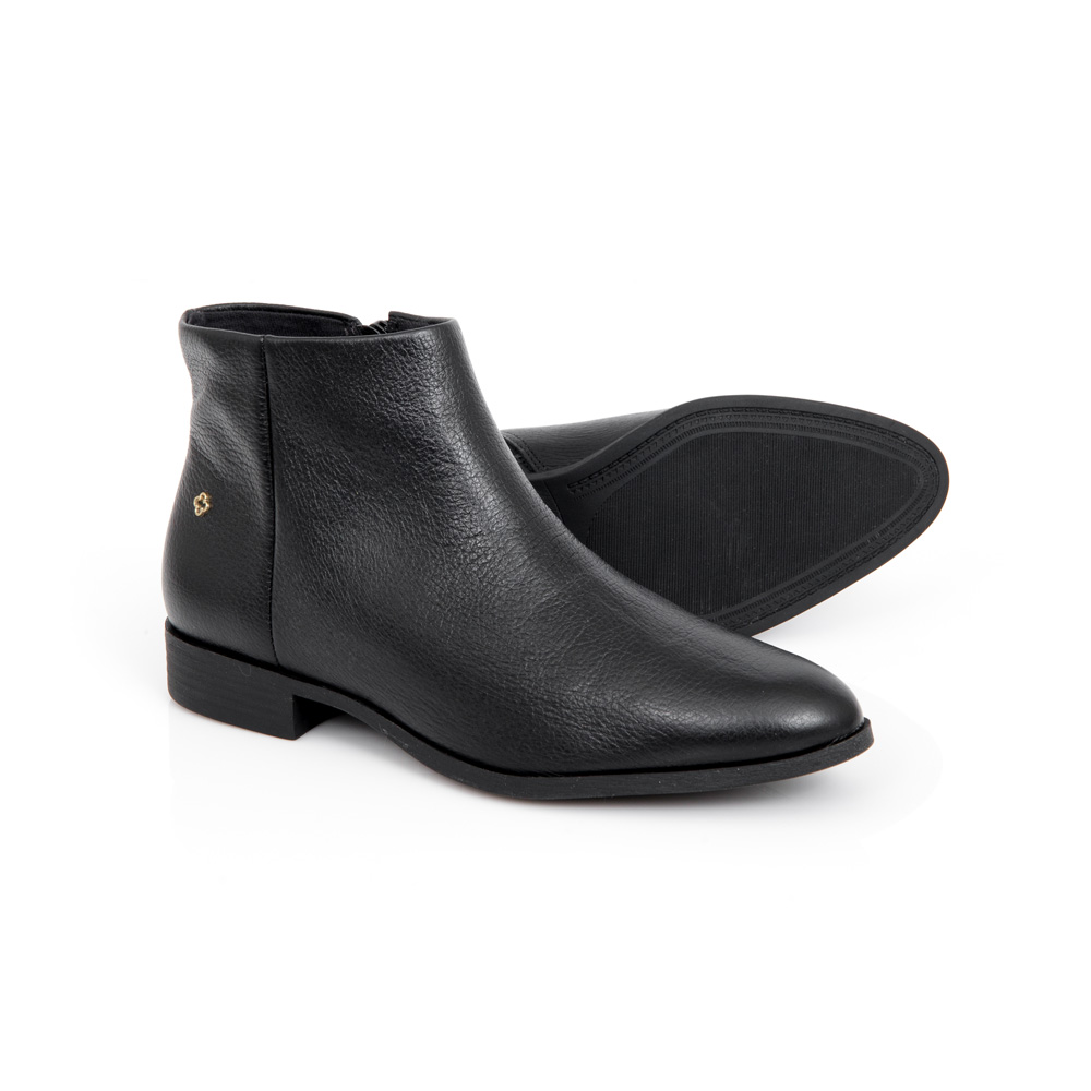 BOTA PRETA CANO CURTO DE COURO image number 3