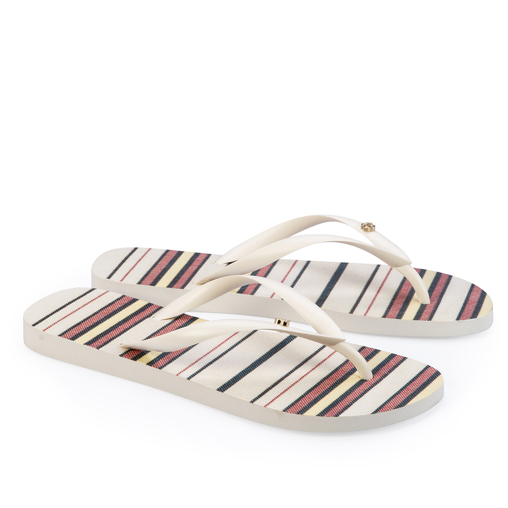 CHINELO DE DEDO BRANCO COM LISTRAS image number 1