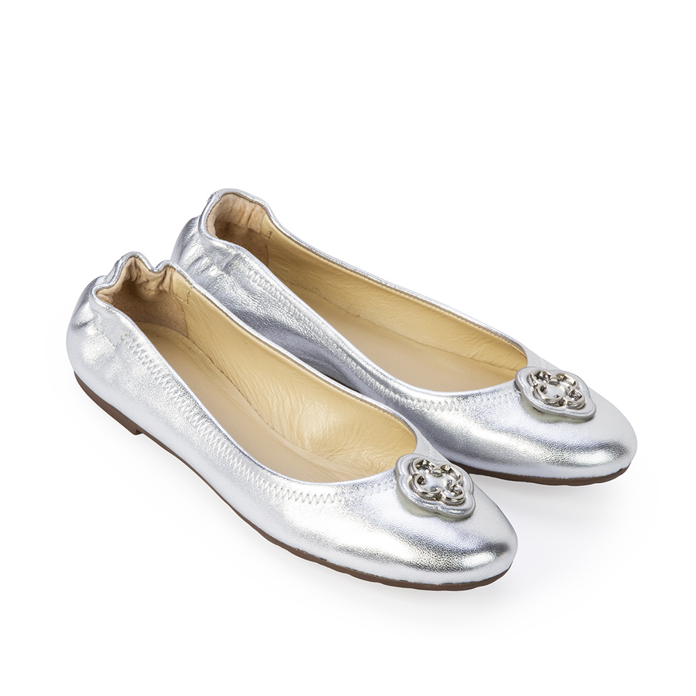 SAPATILHA INFANTIL DE COURO BRANCO PRATA image number 1