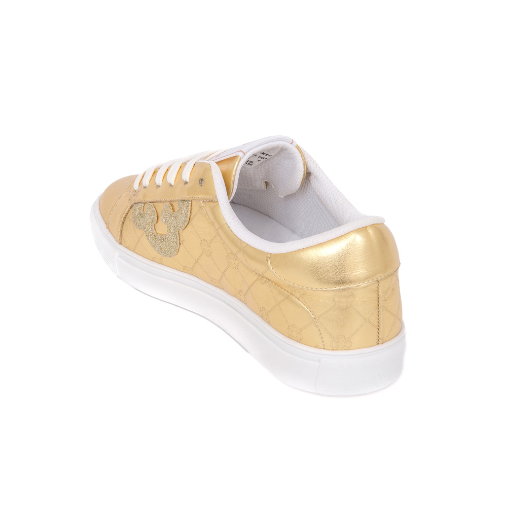 TÊNIS FEMININO DOURADO AMARRAÇÃO GLITTER image number 2