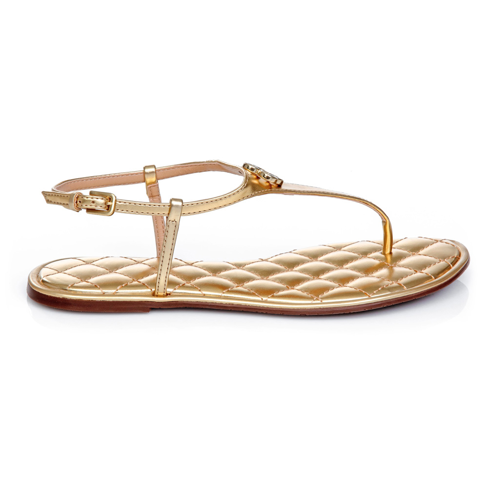 SAND&Aacute;LIA RASTEIRA DOURADA METALIZADA MATELASS&Ecirc; image number 0