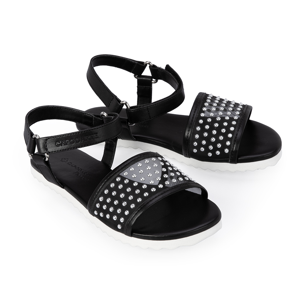 SANDÁLIA INFANTIL PRETA TELA image number 1