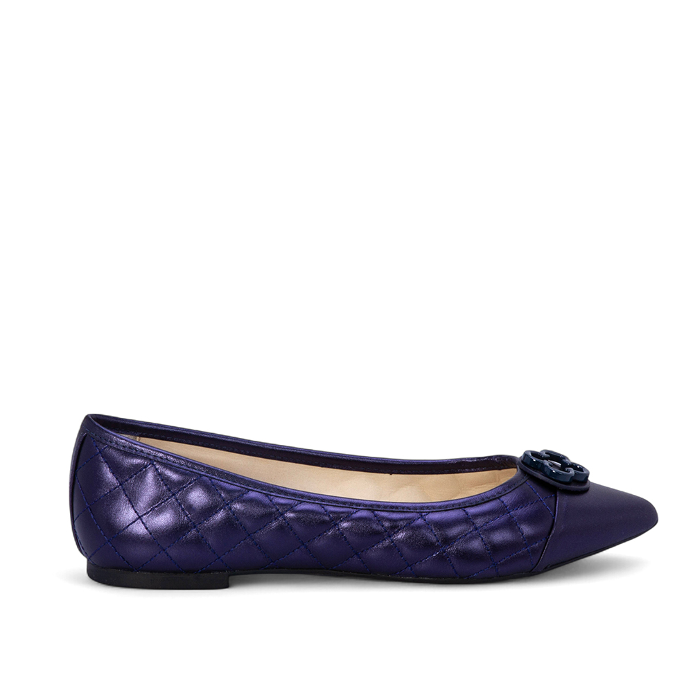 SAPATILHA CATHERINE BICO FINO MARINHO AZZURRO DE COURO MATELASS&Ecirc; image number 0