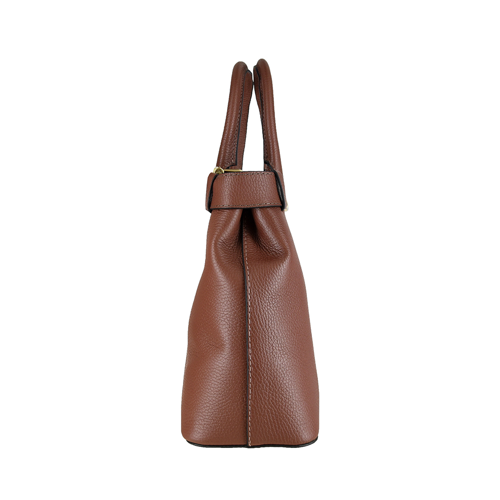 BOLSA MÉDIA MARROM DE COURO TOTE image number 1