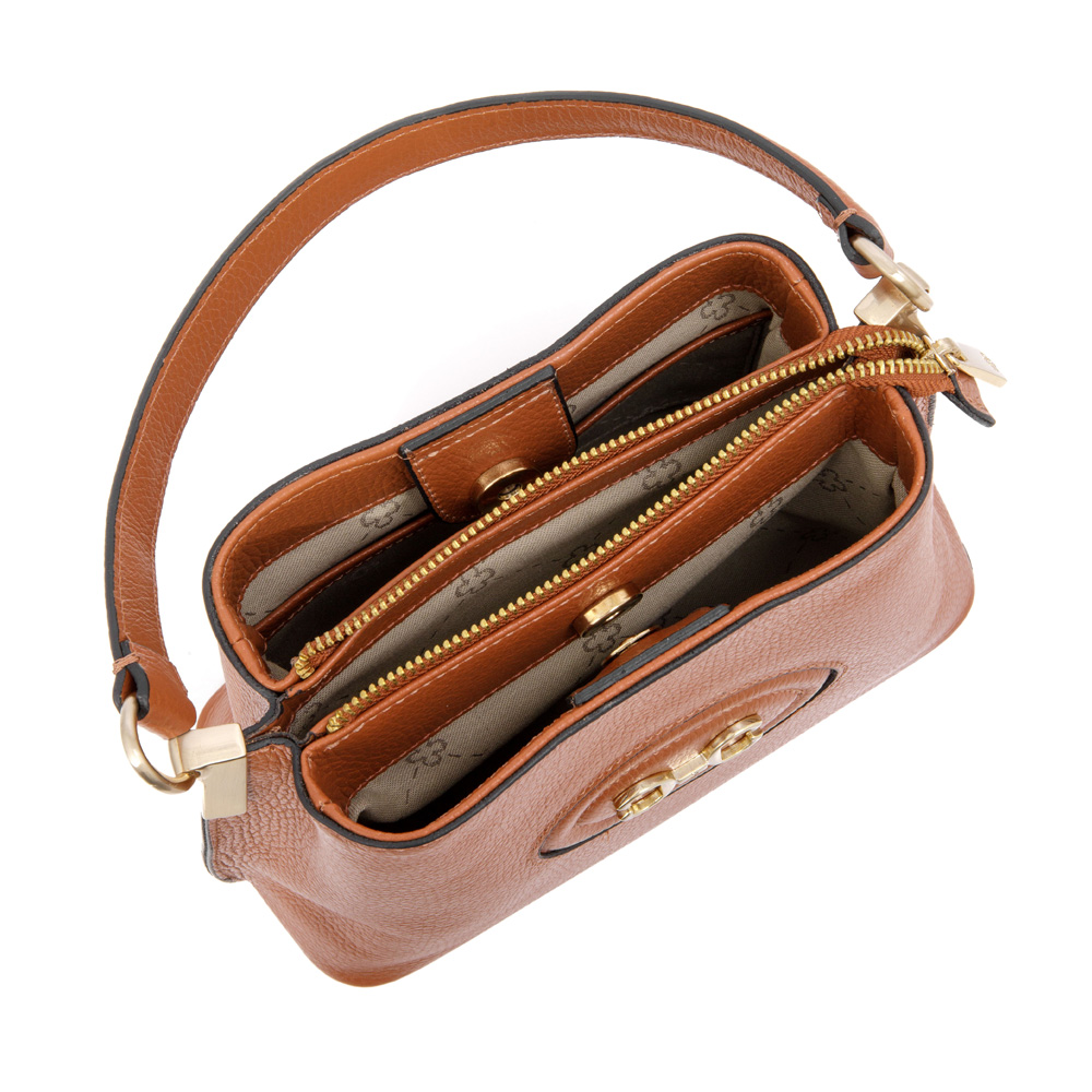 MINI BOLSA CARAMELO DE COURO TOTE image number 4