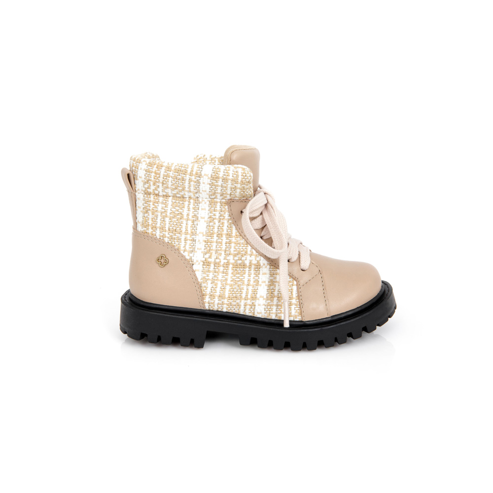 BOTA INFANTIL DE COURO NUDE SEDA TWEED TRATORADA image number 0