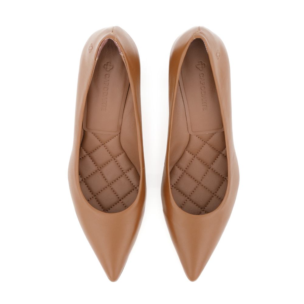 SCARPIN SALTO BLOCO DE COURO MARROM image number 4