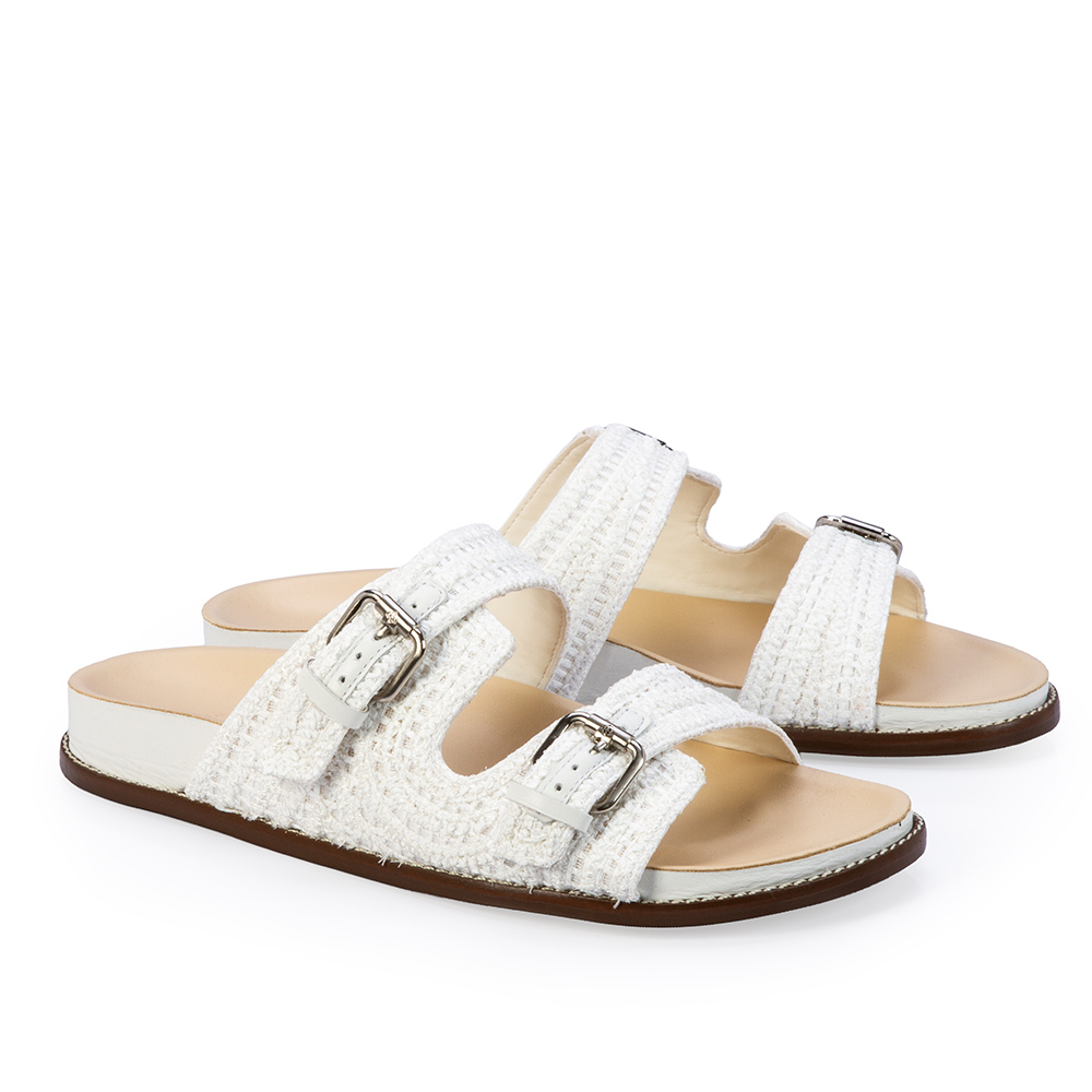 PAPETE BRANCO TRAMADO COM FIVELAS image number 1