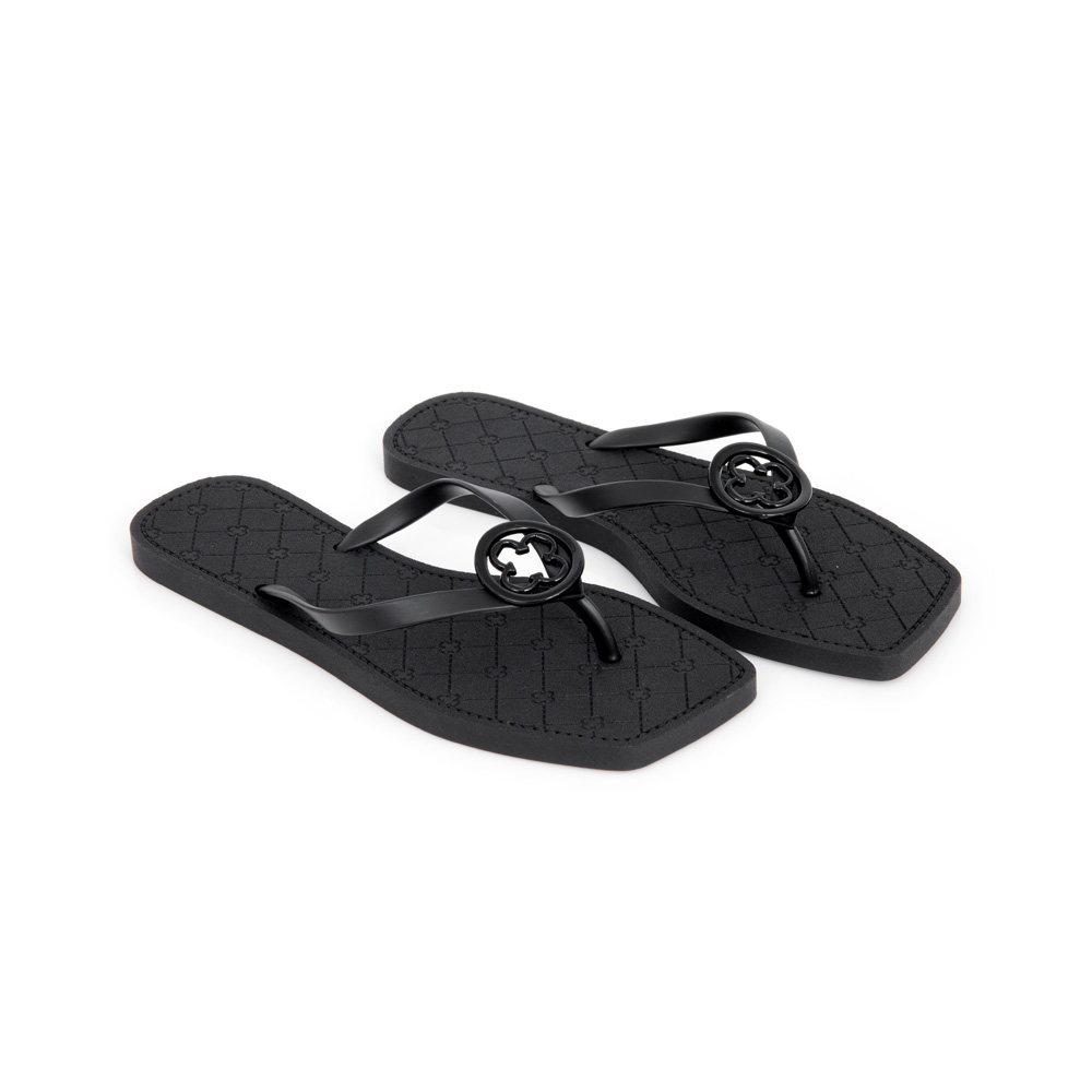 CHINELO BICO QUADRADO PRETO MONOGRAMA image number 1