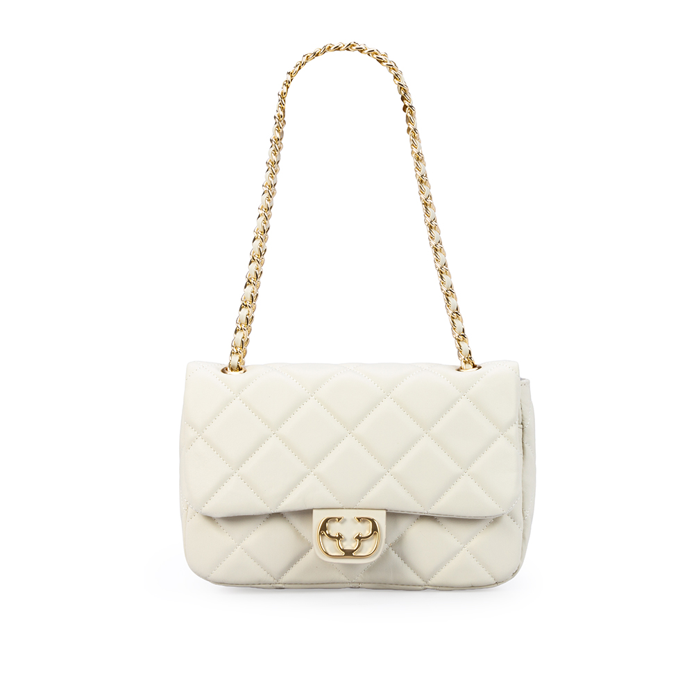 BOLSA BRANCA DUNA DE COURO MATELASS&Ecirc; AL&Ccedil;A CORRENTE image number 0