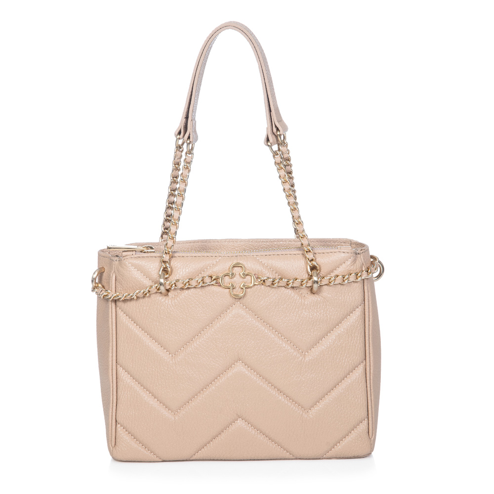 BOLSA MÉDIA NUDE DE COURO TOTE image number 0