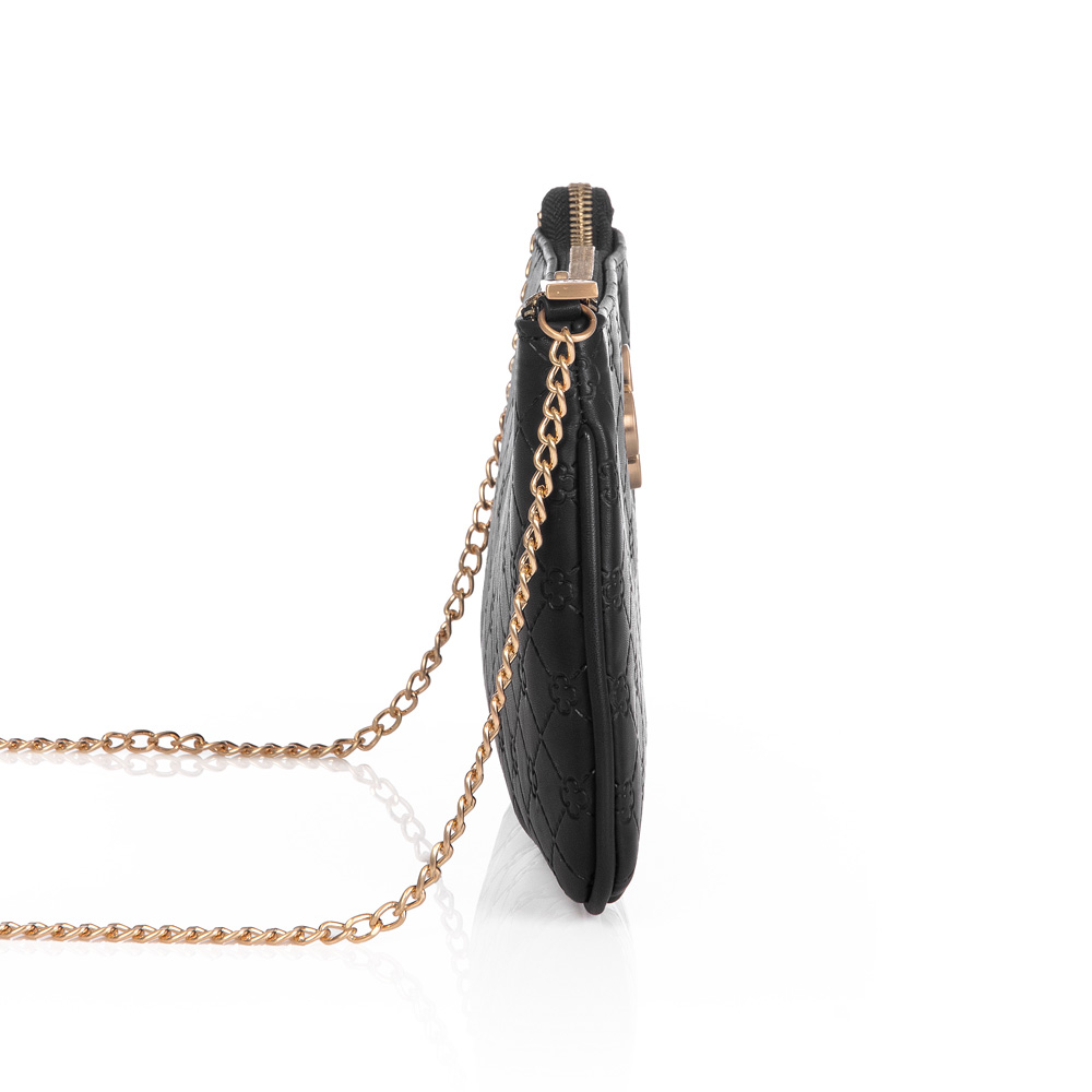 BOLSA PEQUENA PRETA ALÇA CORRENTE MONOGRAMA ELENA image number 2