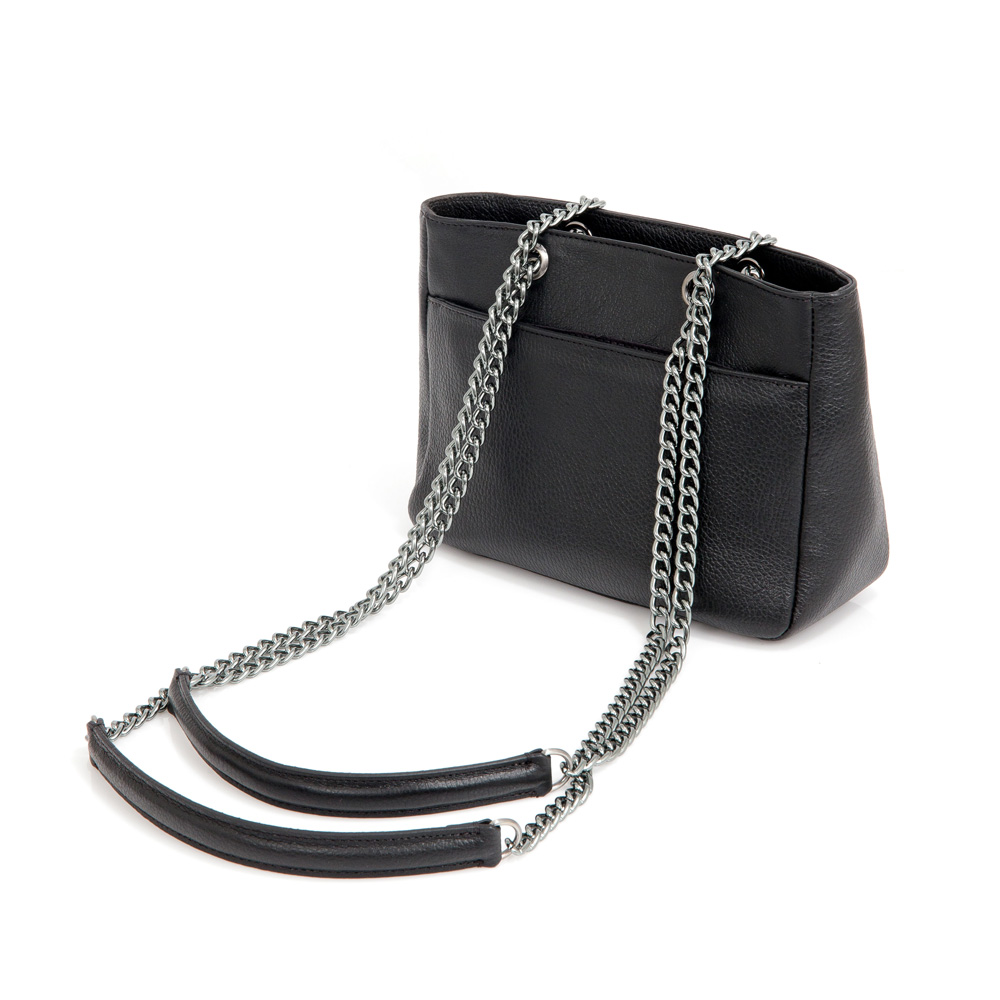 BOLSA TIRACOLO PRETA DE COURO SHOULDER BAG image number 1