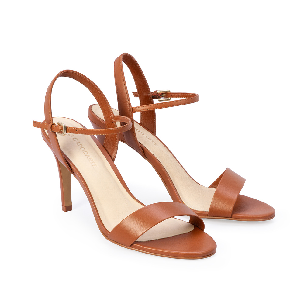 SAND&Aacute;LIA SALTO ALTO COURO CAMEL image number 1