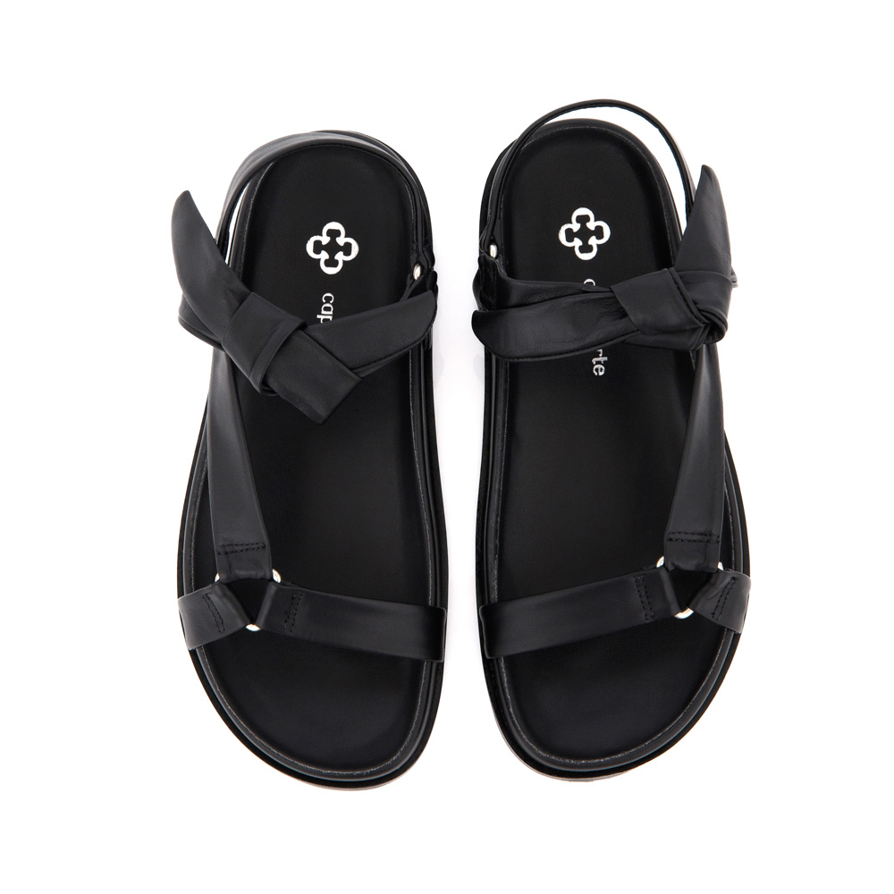 PAPETE PRETA DE COURO AMARRAÇÃO image number 4