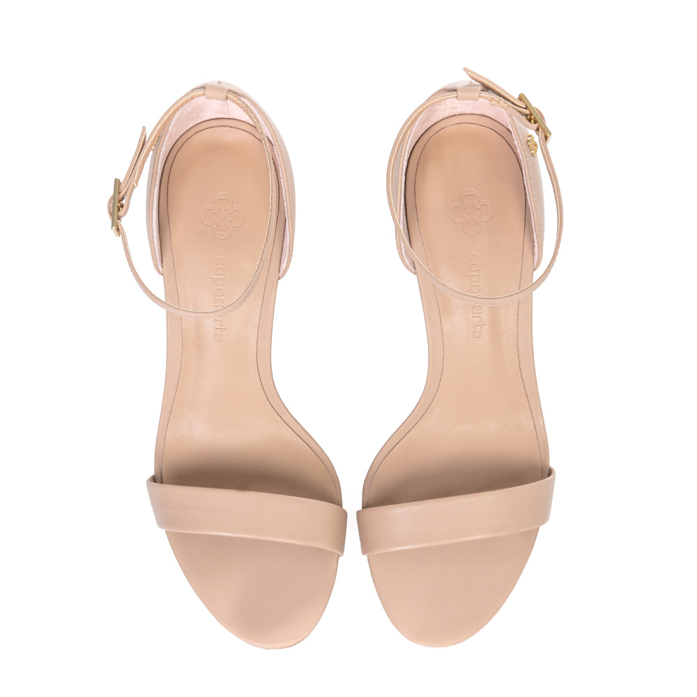 SANDÁLIA NUDE SEDA SALTO ALTO DE COURO image number 4