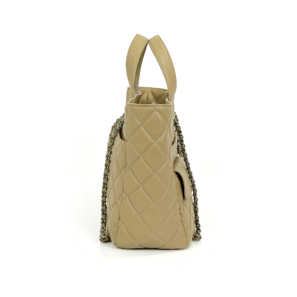 BOLSA GRANDE SHOPPER VERDE ALBERO DE COURO MATELASSÊ image number 1