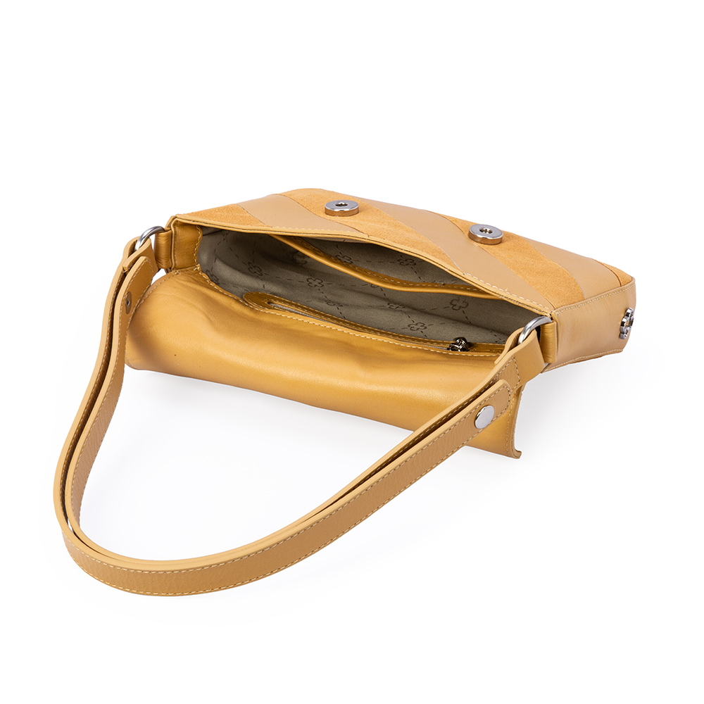 BOLSA BEGE SAVANA DE COURO SUEDE SHOULDER BAG image number 4