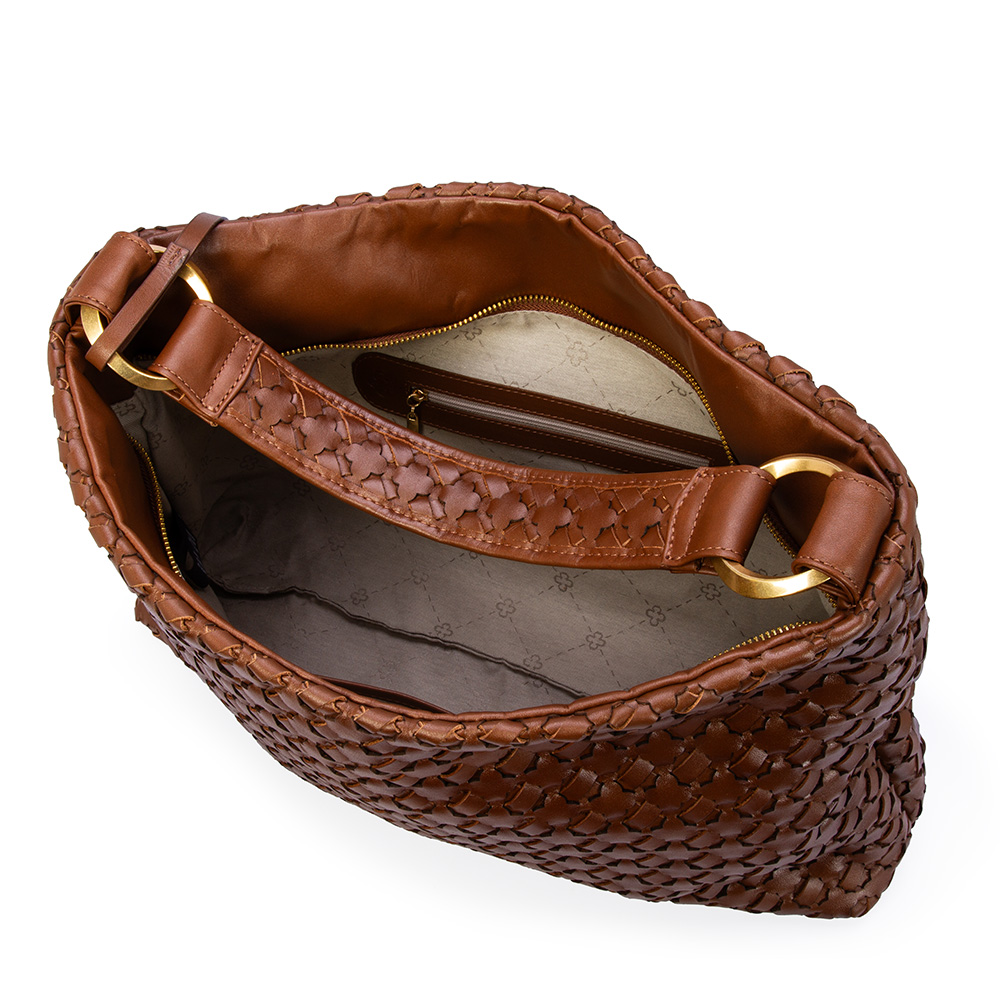 BOLSA GRANDE MARROM DE COURO TRESS&Ecirc; HOBO image number 4