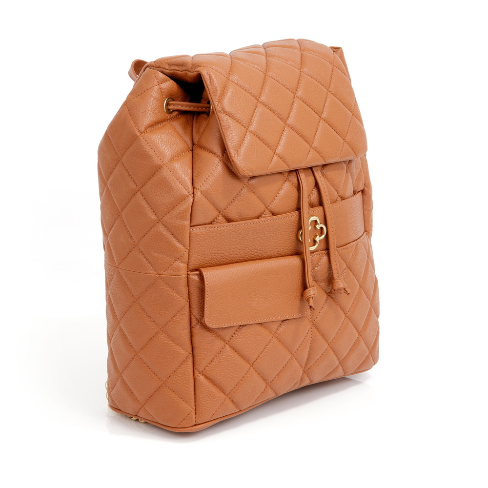 MOCHILA FEMININA CARAMELO DE COURO BACK PACK image number 2