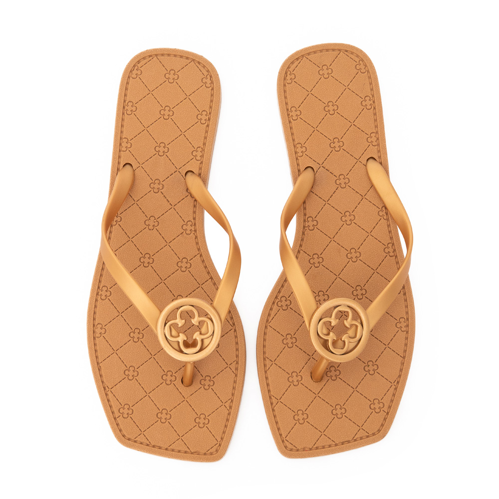 CHINELO DE DEDO MONOGRAMA DOURADO BICO QUADRADO image number 4