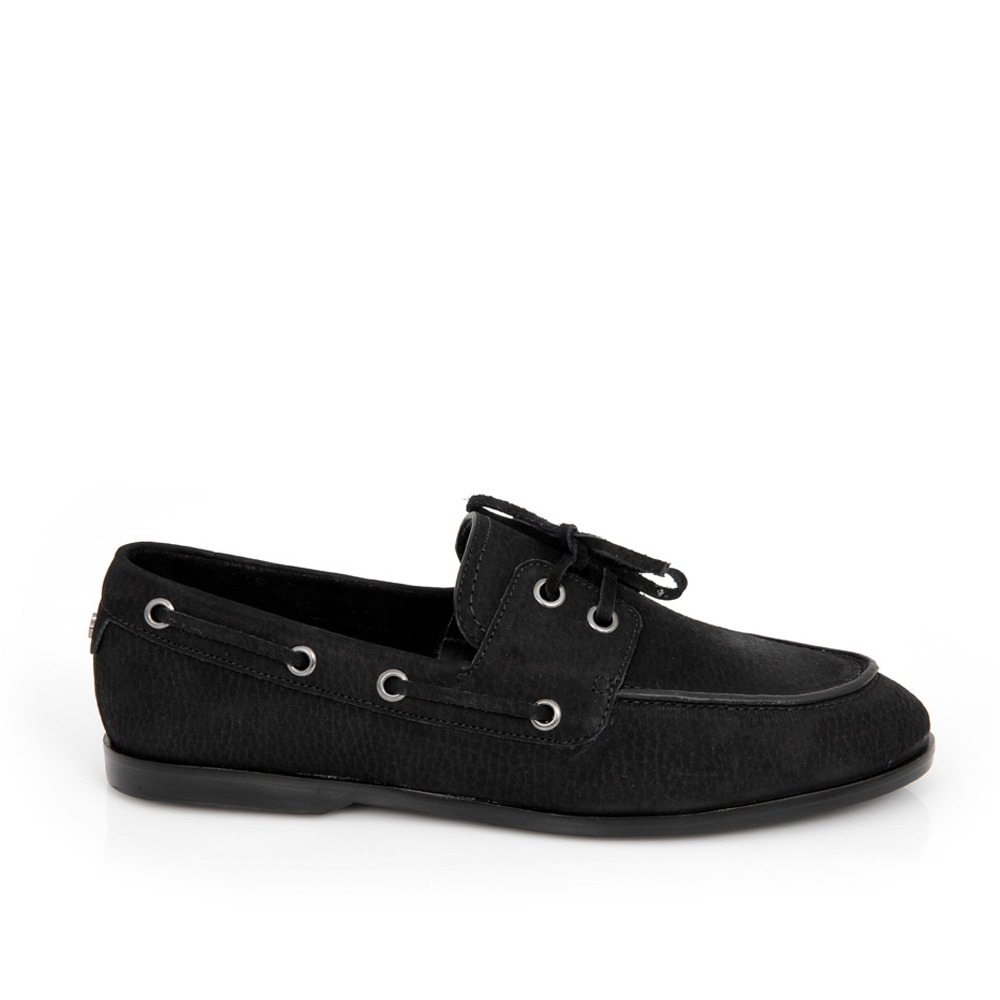 LOAFER MOCASSIM PRETO DE COURO NOBUCK image number 0
