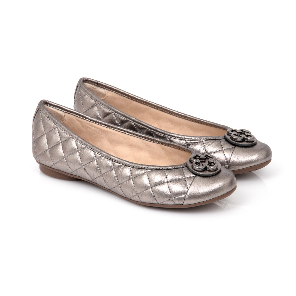 SAPATILHA CATHERINE VINTAGE CINZA PEWTER DE COURO MATELASSÊ image number 1