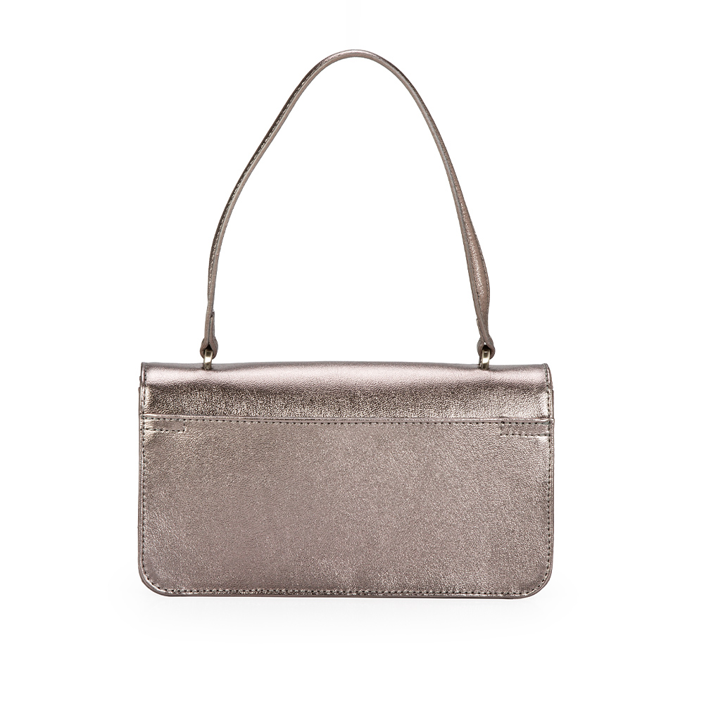 BOLSA SHOULDER BAG COURO CINZA PEWTER image number 2