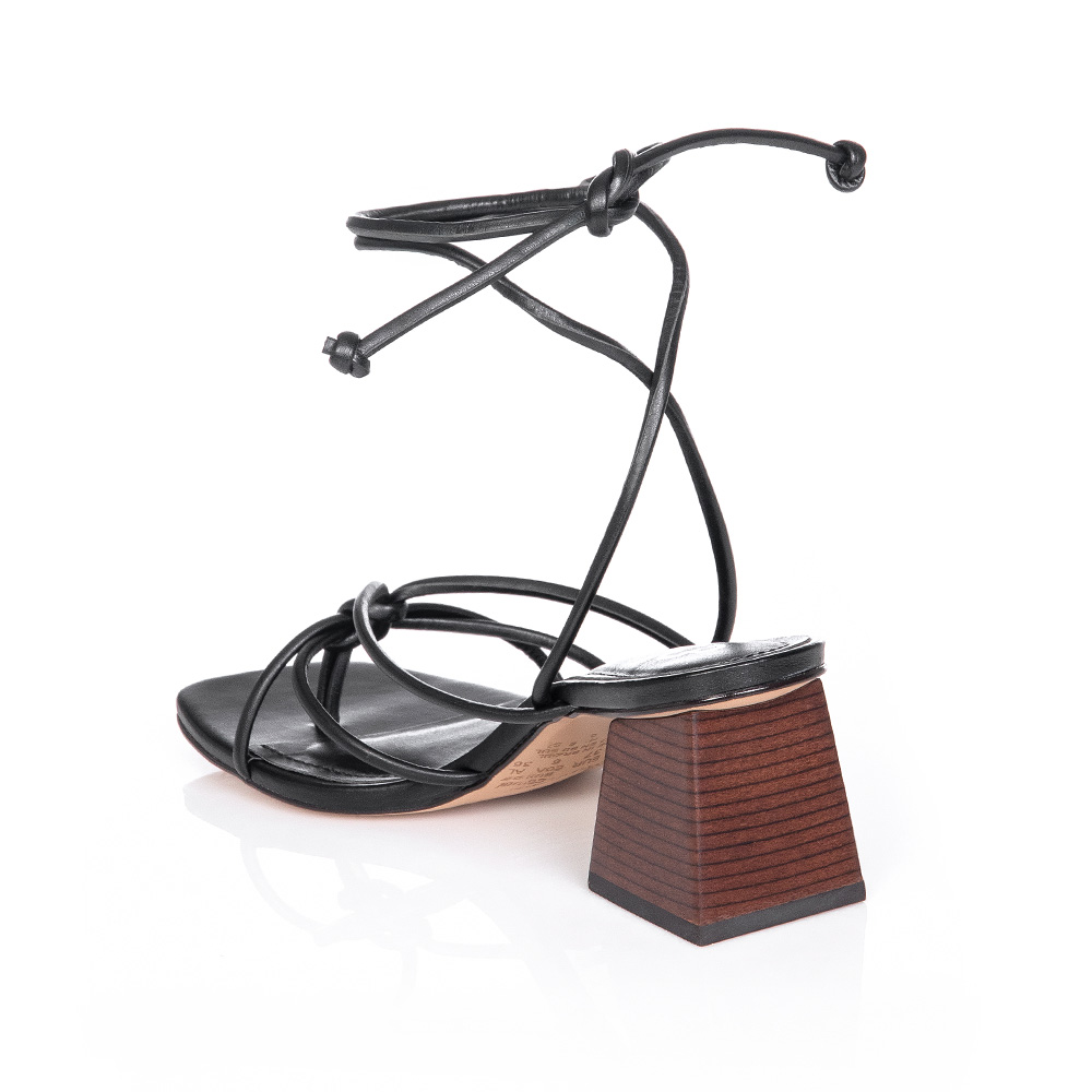 SAND&Aacute;LIA SALTO BLOCO PRETA AMARRA&Ccedil;&Atilde;O image number 2