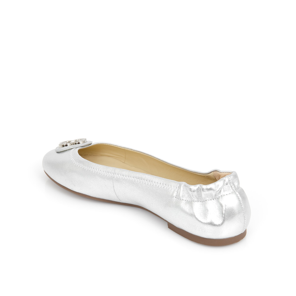 SAPATILHA PRATA METALIZADA DE COURO BICO REDONDO image number 2