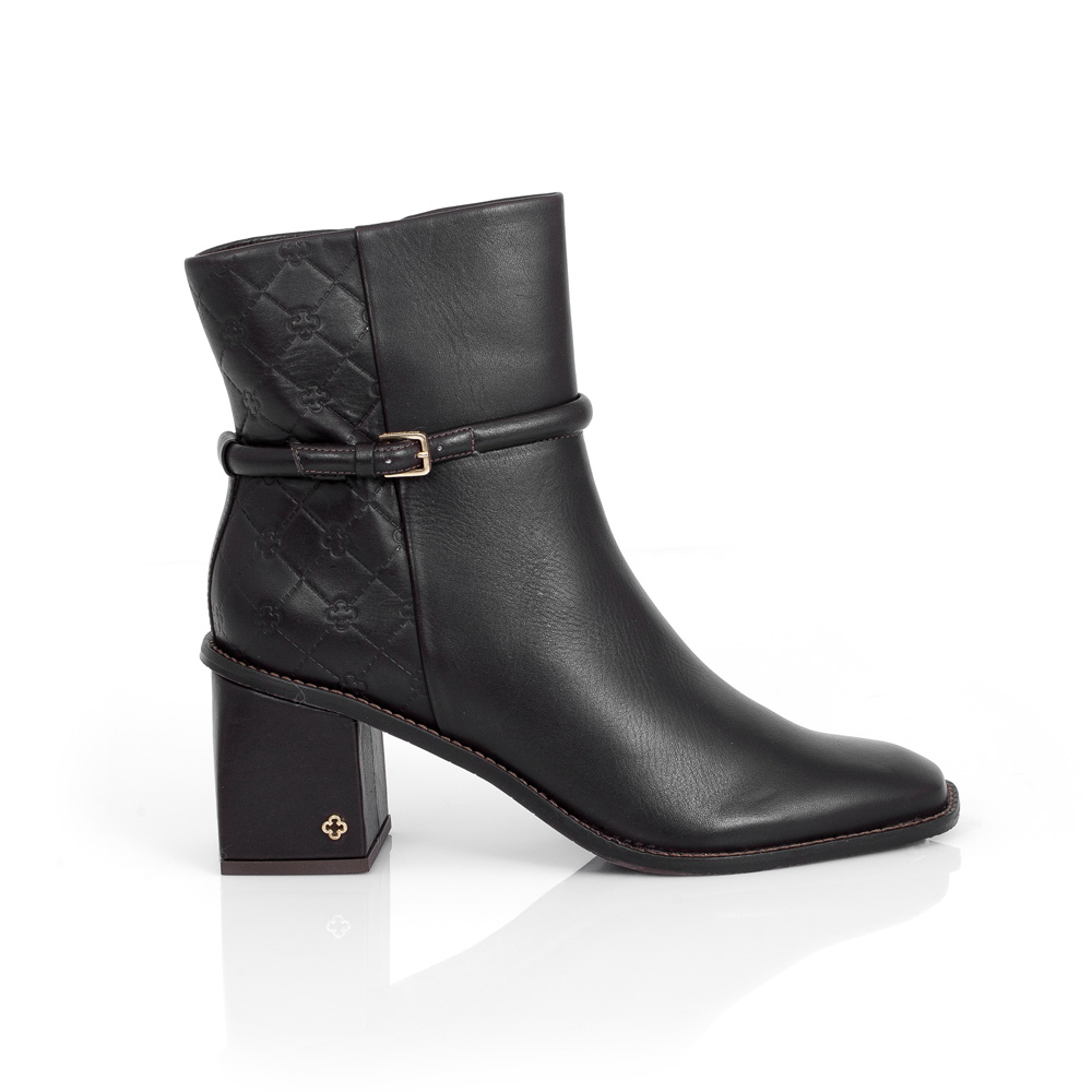 BOTA SALTO BLOCO DE COURO MARROM TOBACCO MONOGRAMA image number 0