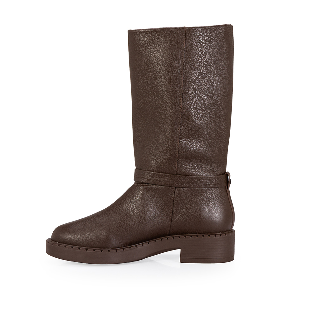 BOTA MARROM CANO LONGO FIVELAS COURO image number 2