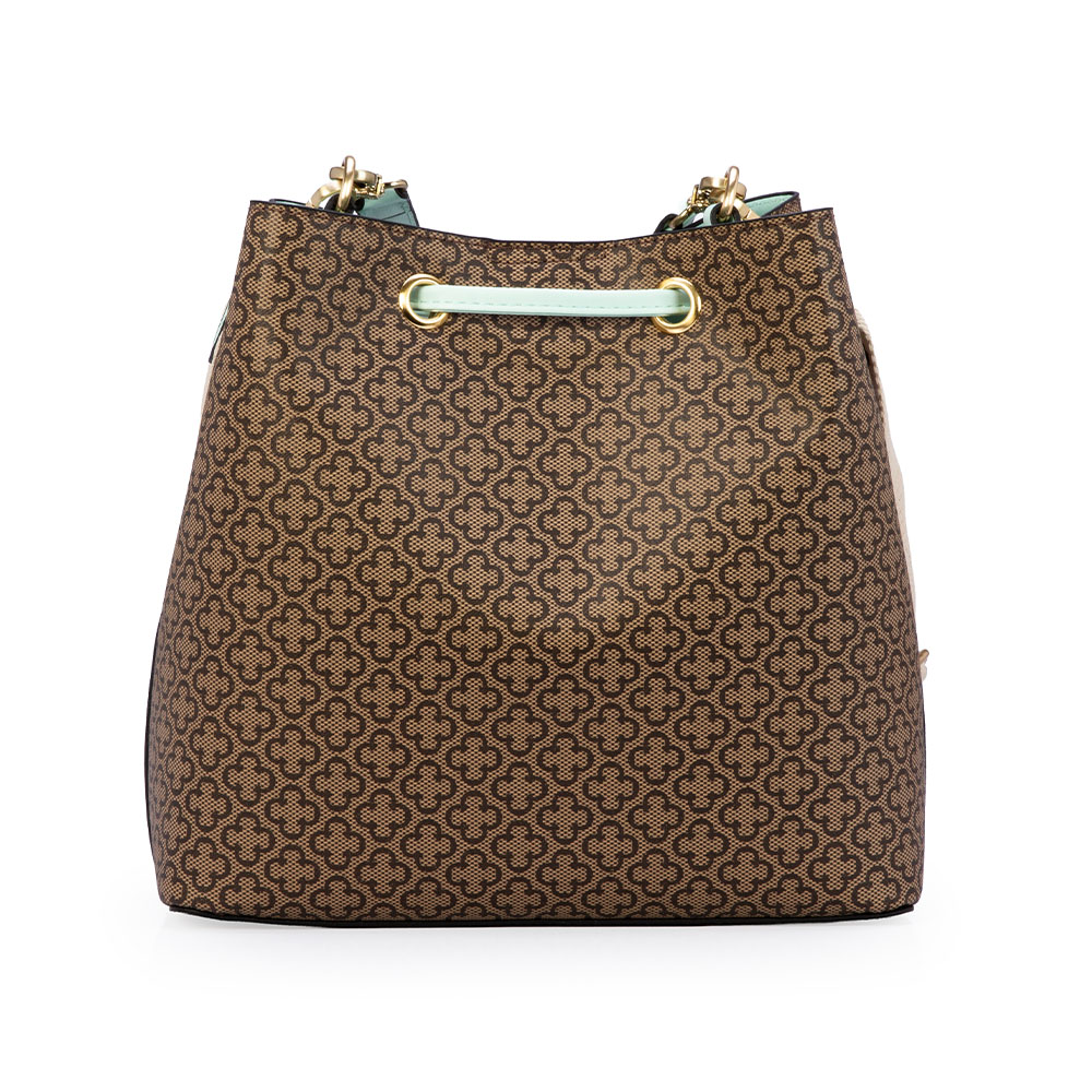 BOLSA M&Eacute;DIA VERDE MATCHA MONOGRAMA AL&Ccedil;A GORGUR&Atilde;O BUCKET image number 2