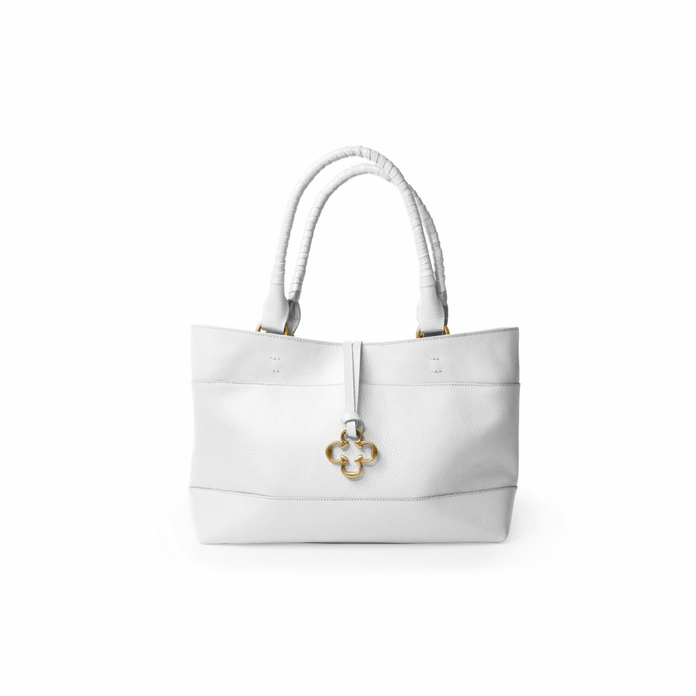 BOLSA GRANDE DE COURO BRANCA SHOPPER image number 0