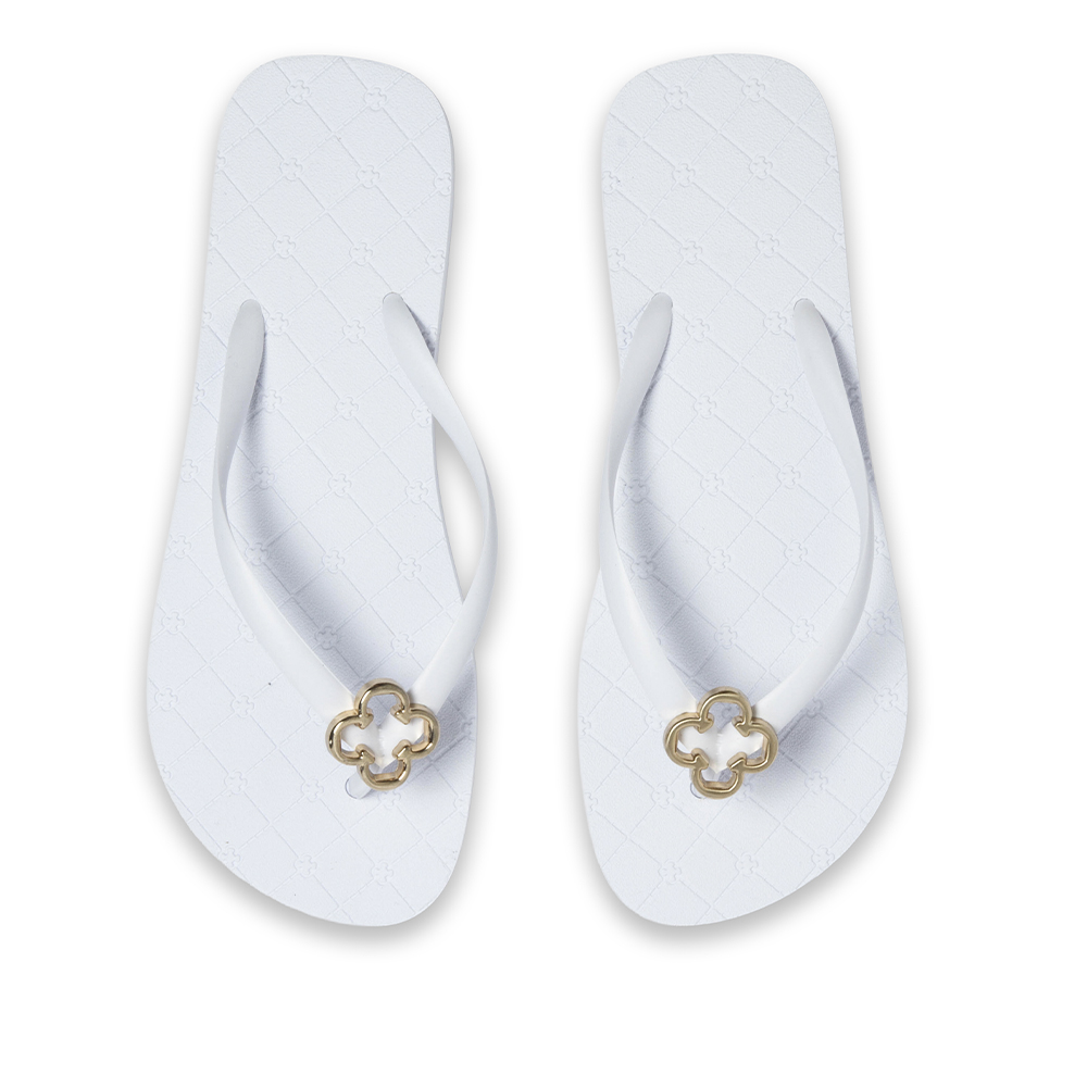 CHINELO DE DEDO BRANCO MONOGRAMA LOGO DOURADO image number 4