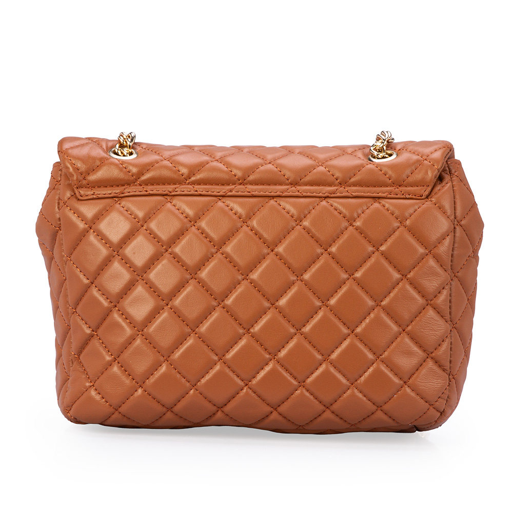 BOLSA OL&Iacute;VIA SHOULDER BAG CARAMELO DE COURO MATELASS&Ecirc; image number 2