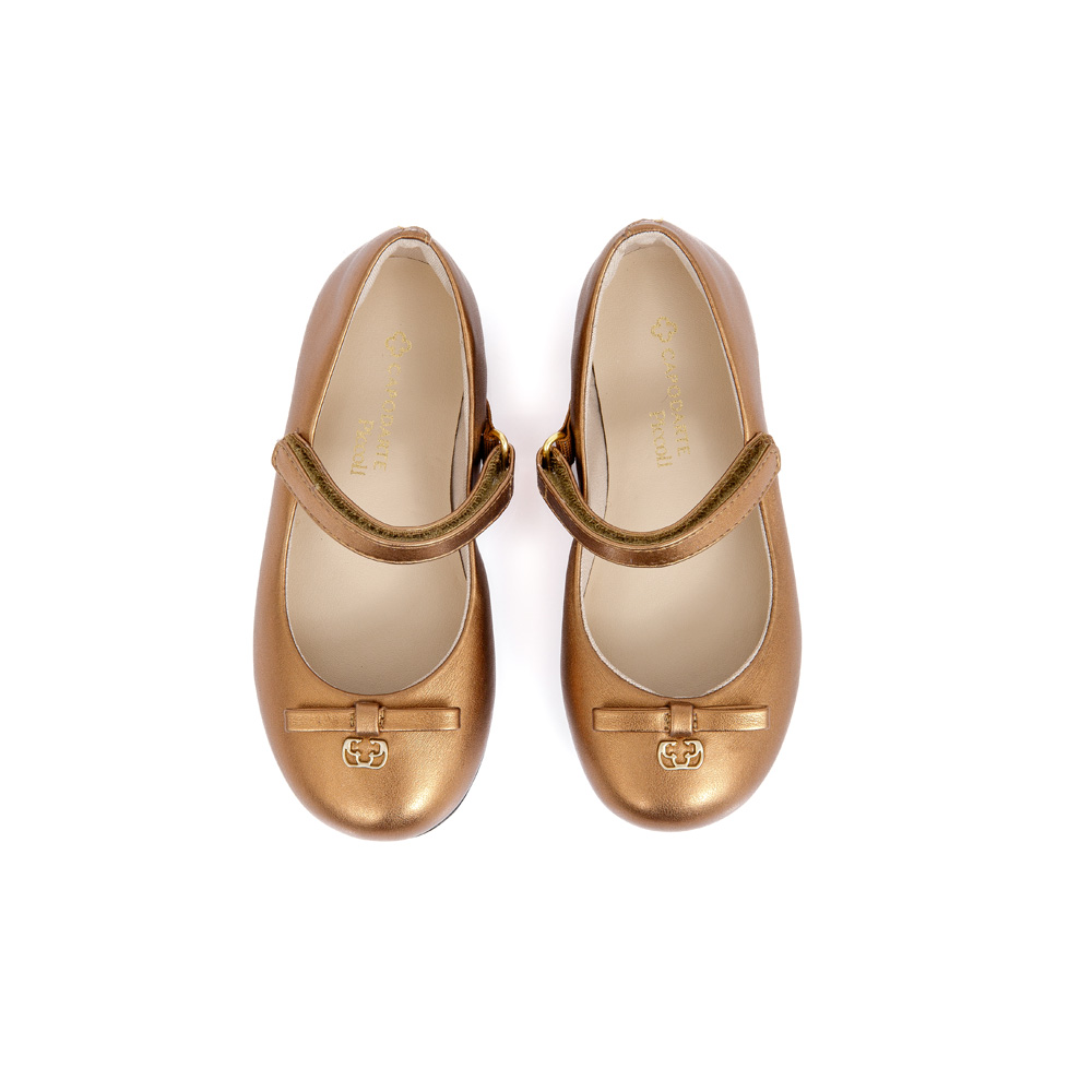 SAPATILHA BEB&Ecirc; BRONZE VERNIZ COM VELCRO image number 4