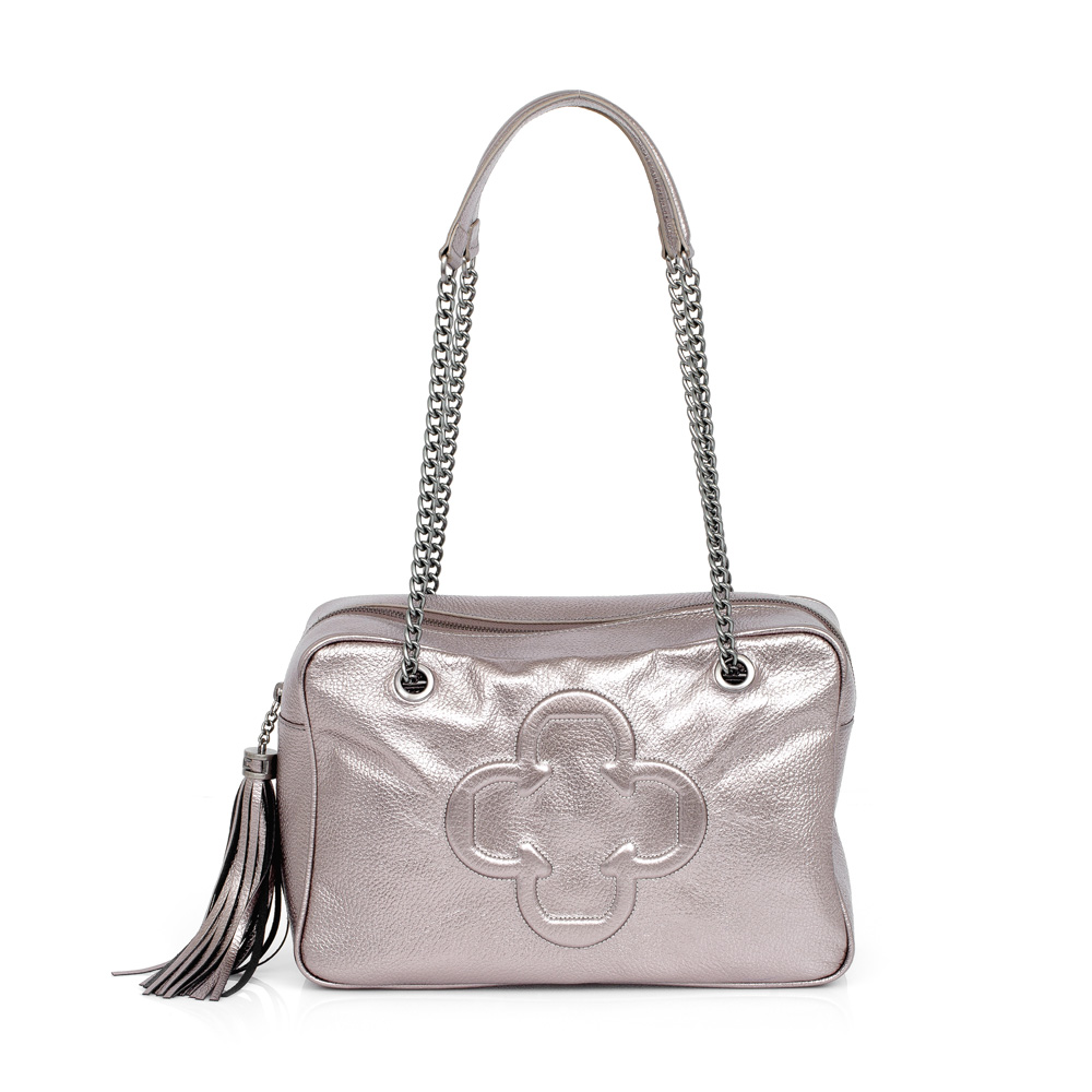 BOLSA SHOPPER CINZA PEWTER DE COURO image number 0